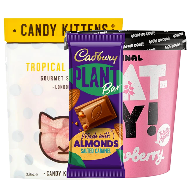 Discover new vegan snacks every month in the monthly treat box by Vegan Supermarket